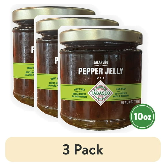 (3 pack) Tabasco Jalapeno Pepper Jelly, 10 oz, Dairy-Free