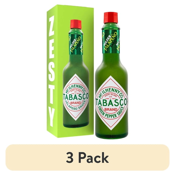 (3 pack) Tabasco Milder Green Pepper Sauce, 5 Ounce