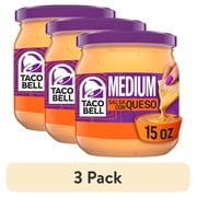 (3 pack) Taco Bell Medium Salsa Con Queso Cheese Dip, 16 oz Jar, Shelf-Stable