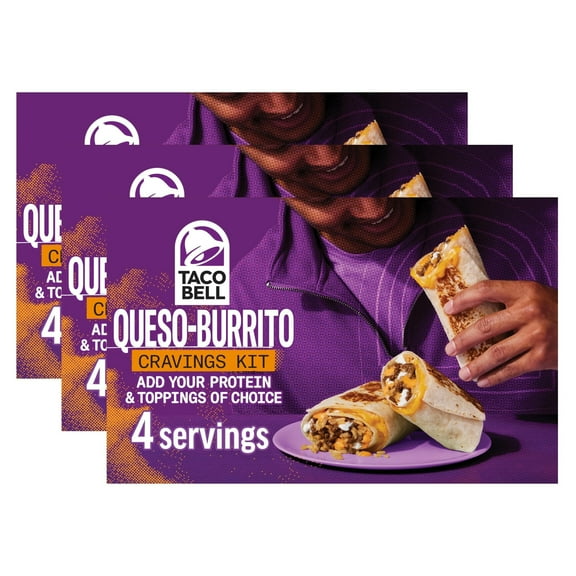 (3 pack) Taco Bell Queso-Burrito Cravings Kit, 21.5 oz Box