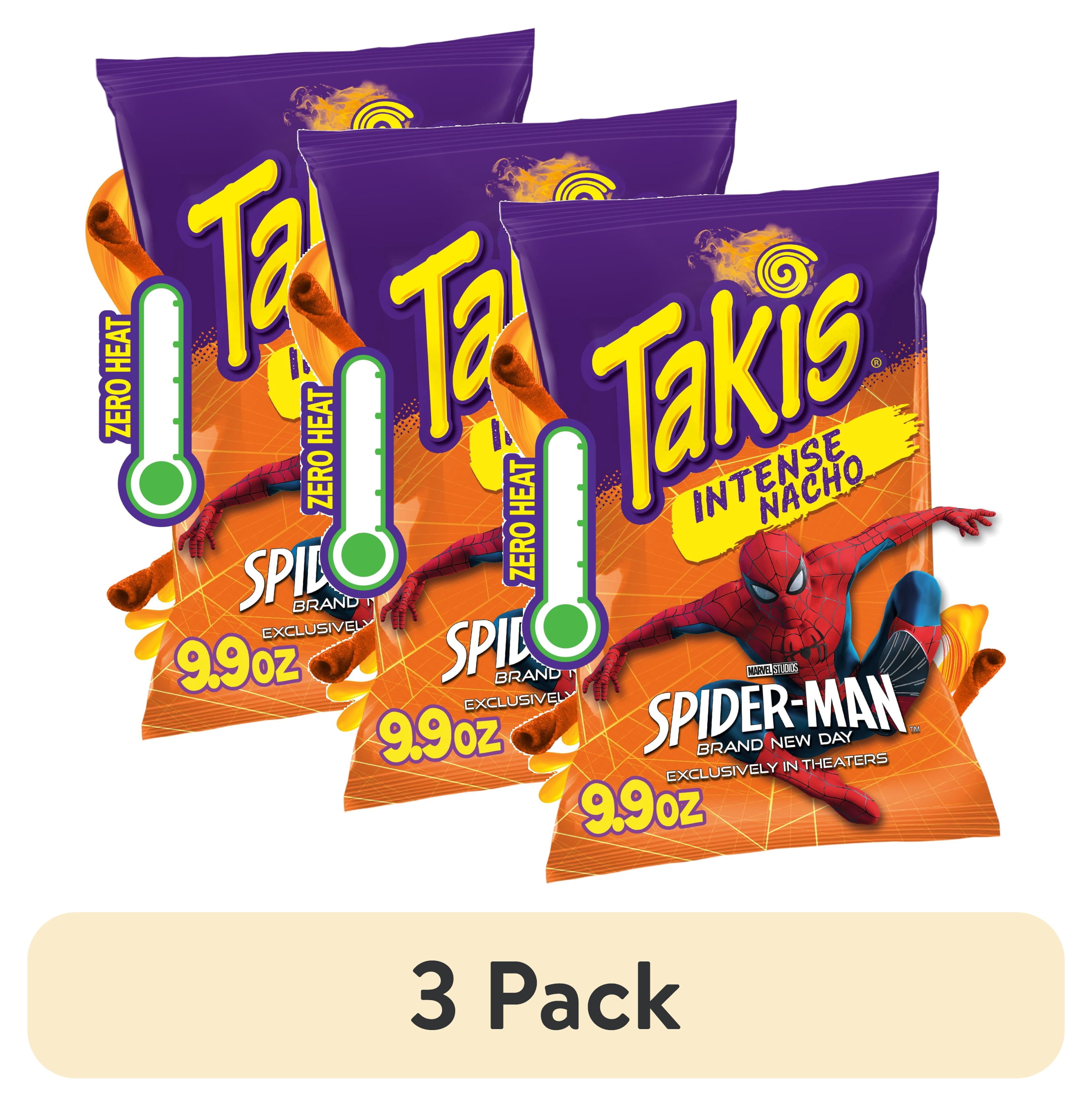 (3 pack) Takis Intense Nacho 9.9 oz Sharing Size Bag, Cheese Rolled Tortilla Chips