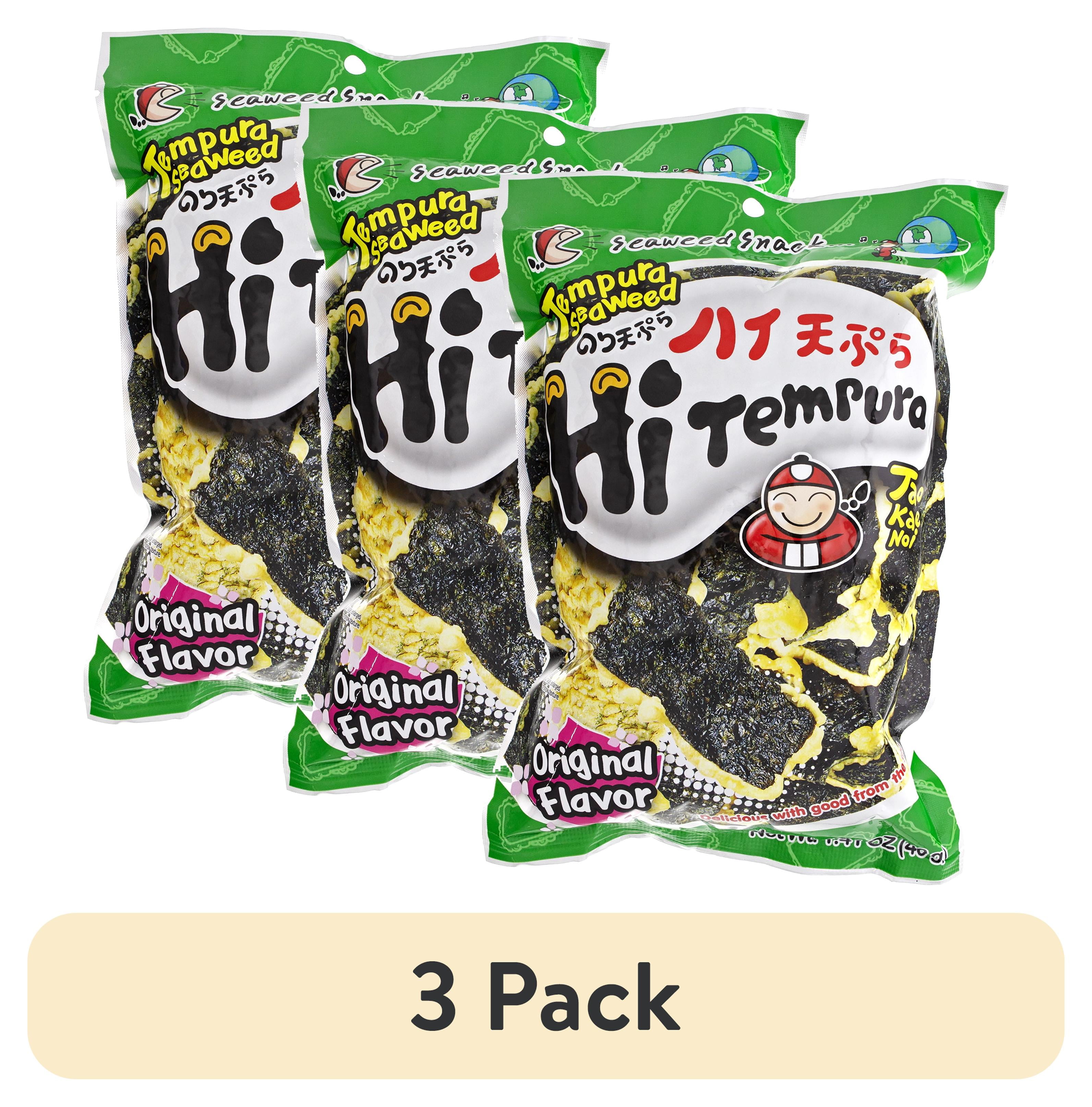 (3 pack) Tao Kae Noi Original Style Hi Tempura Seaweed Chips, 1.41 oz, 1 Count