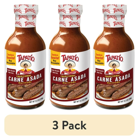 (3 pack) Tapatio Carne Asada Marinade 12.3 oz Liquid