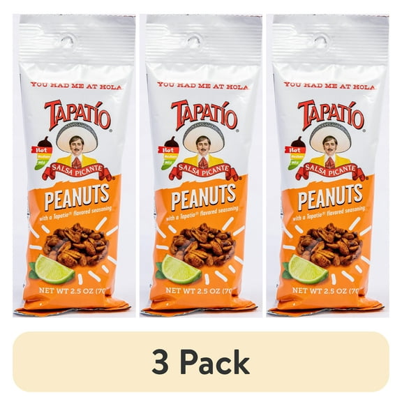 (3 pack) Tapatio Peanuts with Lime, 2.5 oz