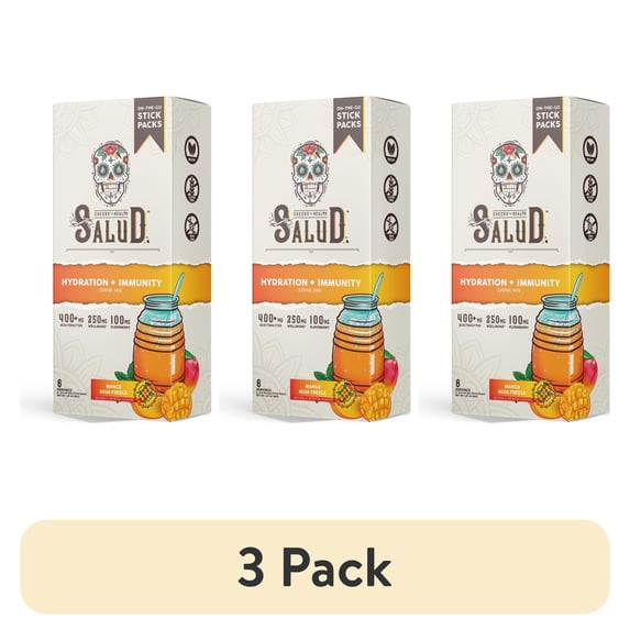 (3 pack) Taste Salud, Hydration + Immunity Drink Mix, Mango, 1.27 oz