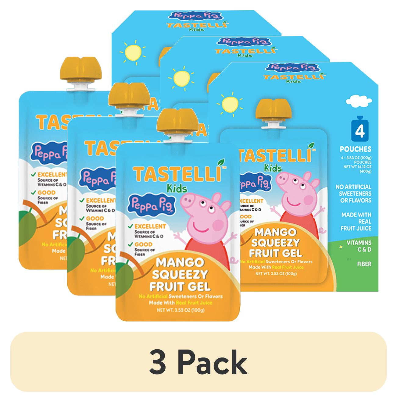 (3 pack) Tastelli Kids Mango Squeezy Gel 4-Pack - 14.1 oz (400g)