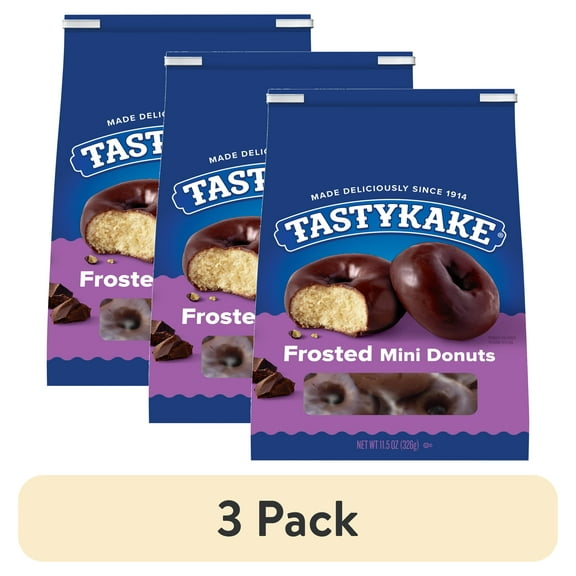 (3 pack) Tastykake Frosted Mini Donuts, Shareable, 11.5 oz Bag, Shelf-Stable