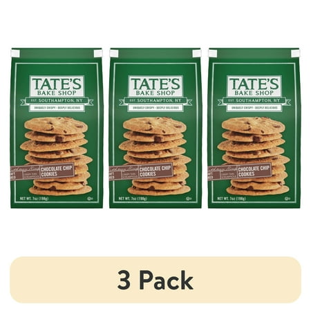 (3 pack) Tate's Bake Shop Chocolate Chip Cookies, 7 oz