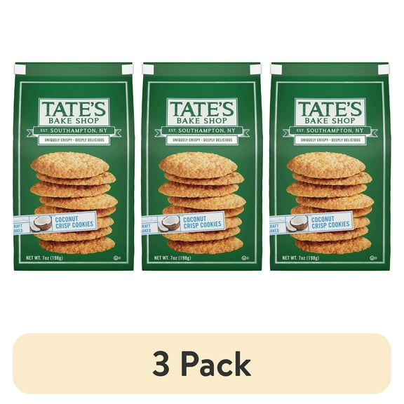 (3 pack) Tate's Bake Shop Coconut Crisp Cookies, 7 oz