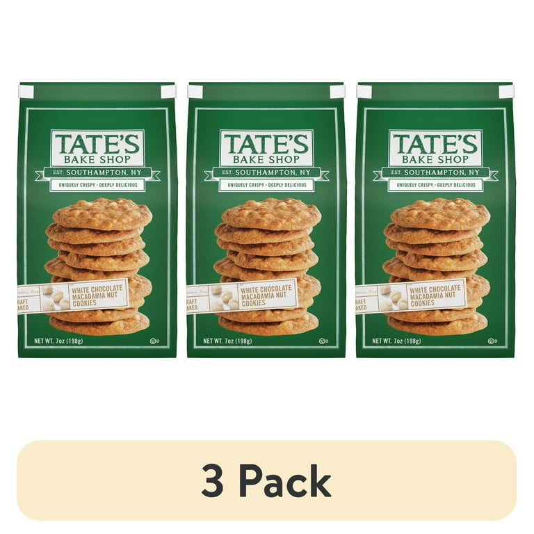 3 pack) Tate's Bake Shop White Chocolate Macadamia Nut Cookies, 7