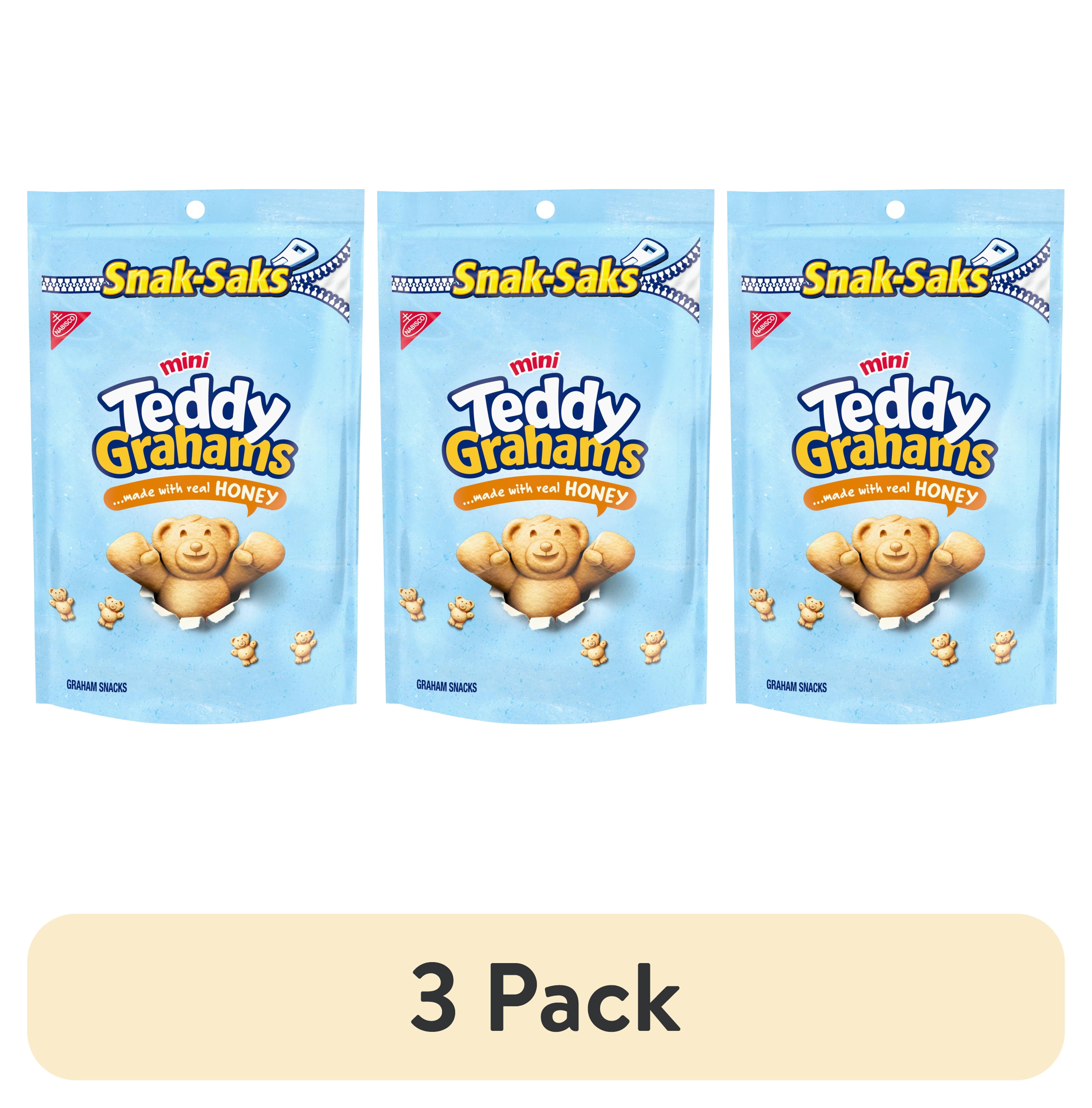 (3 pack) TEDDY GRAHAMS Mini Honey Graham Snacks, Kids Snacks, 8 oz