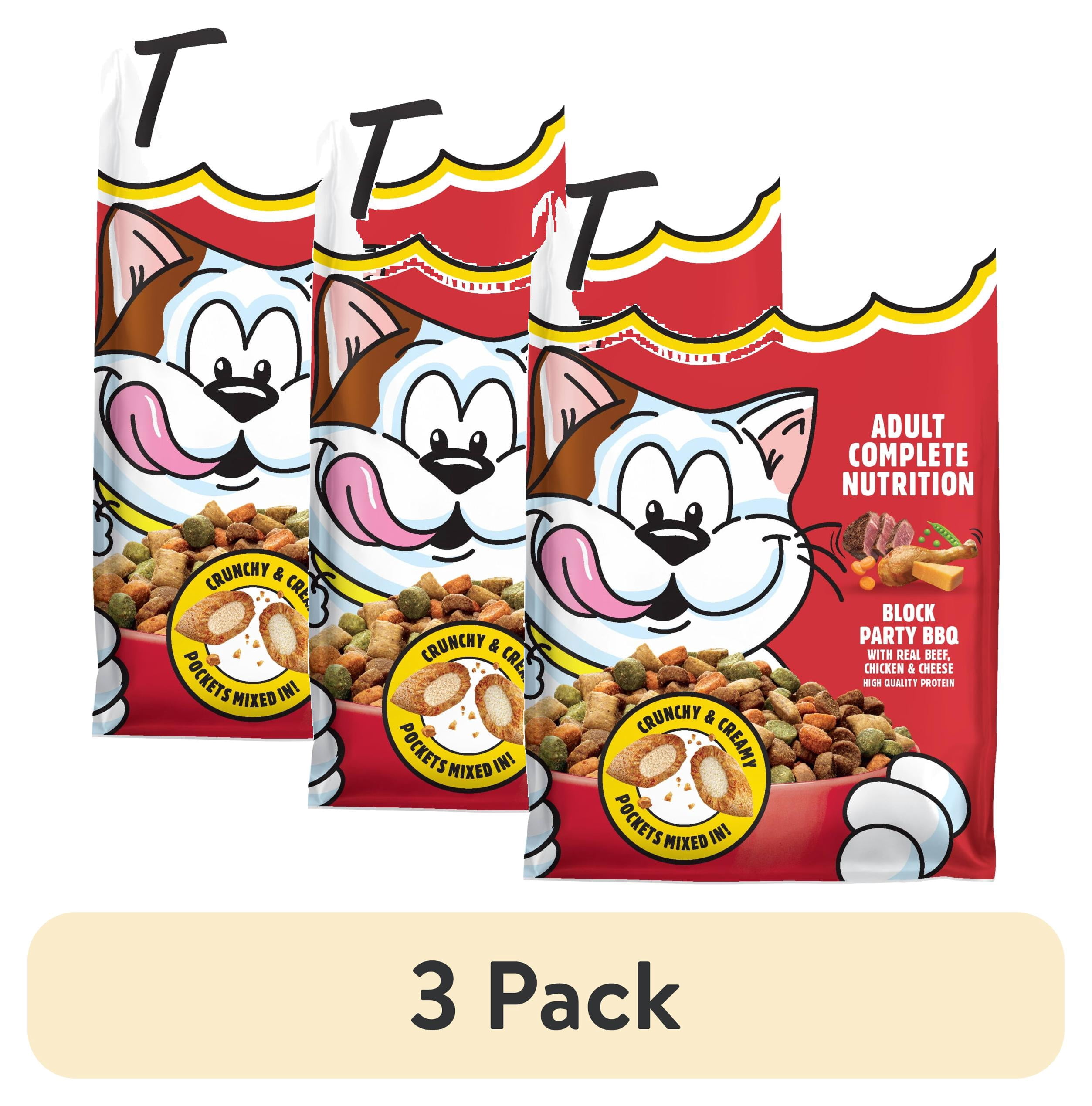 (3 pack) Temptations Adult Dry Cat Food Block Party Bbq Flavor, 13.5 Lb Bag