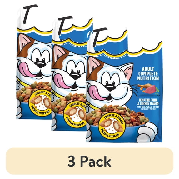 (3 pack) Temptations Adult Dry Cat Food Tempting Tuna & Chicken Flavor, 13.5 Lb Bag