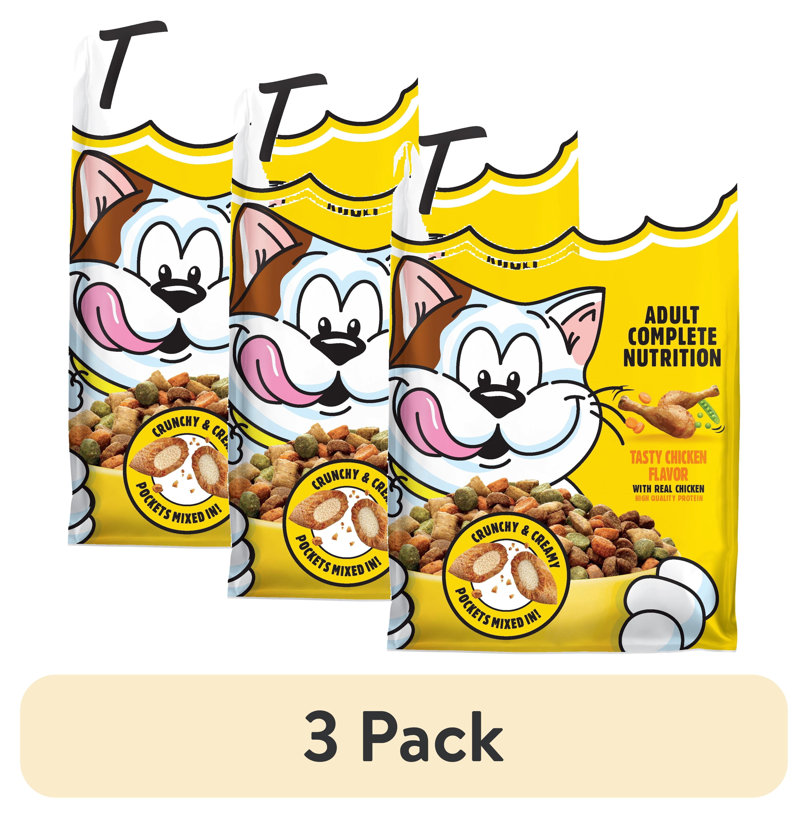 (3 pack) Temptations Tasty Chicken Flavor Dry Cat Food, 3.15 Lb Bag