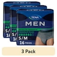 thumbnail image 1 of (3 pack) Tena Protective Incontinence Underwear for Men, Small/Medium, 16 Ct, 1 of 9