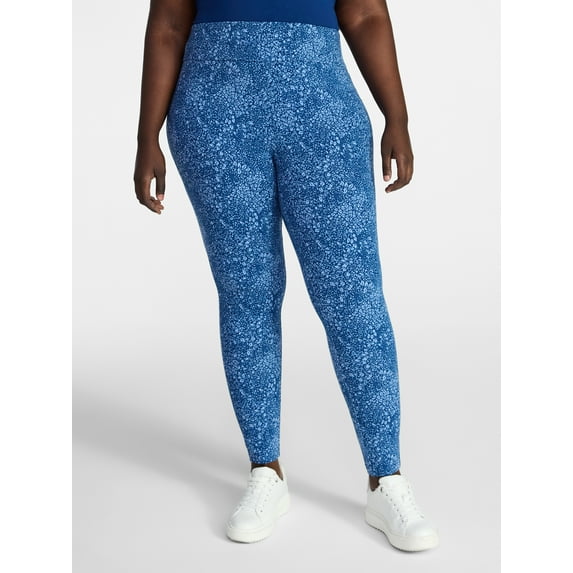 (3 pack) Terra & Sky Women's Plus High Waist Ankle Length Leggings, 27" Inseam, Sizes 0X-5X
