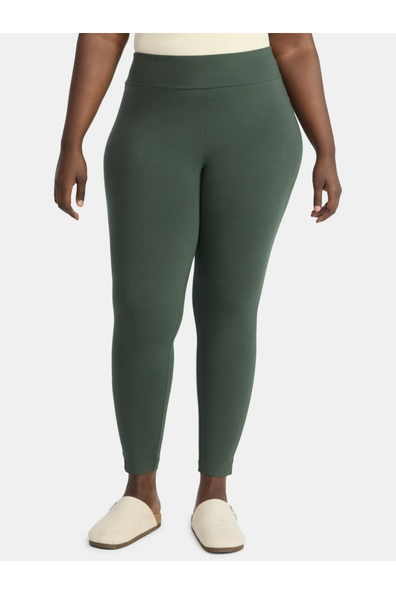 (3 pack) Terra & Sky Women's Plus High Waist Ankle Length Leggings, 27" Inseam, Sizes 0X-5X