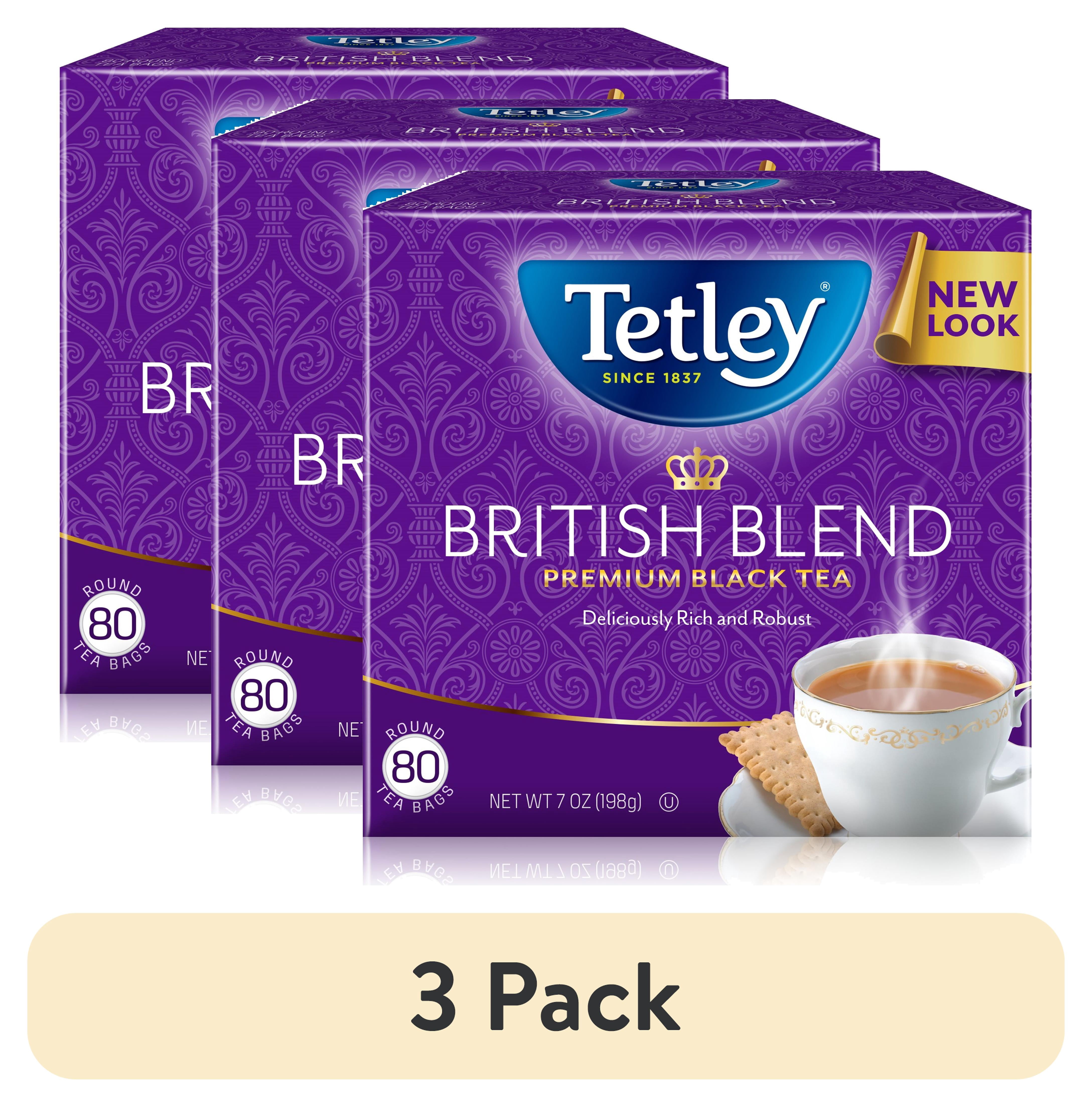 (3 pack) Tetley British Blend Premium Black Tea, 80 Count Tea Bags