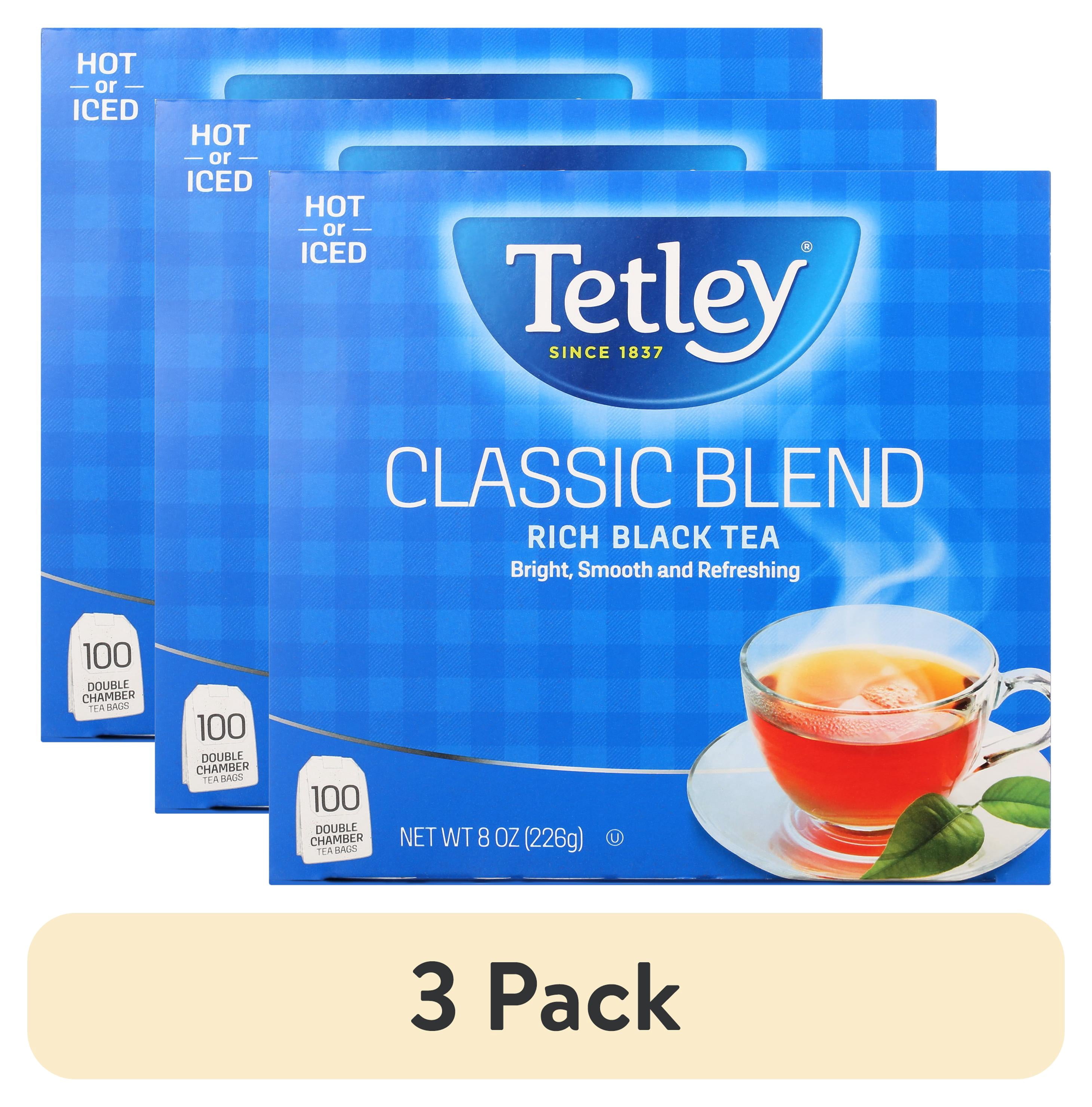 (3 pack) Tetley Classic Blend Rich Black Tea Bags, 100 Count