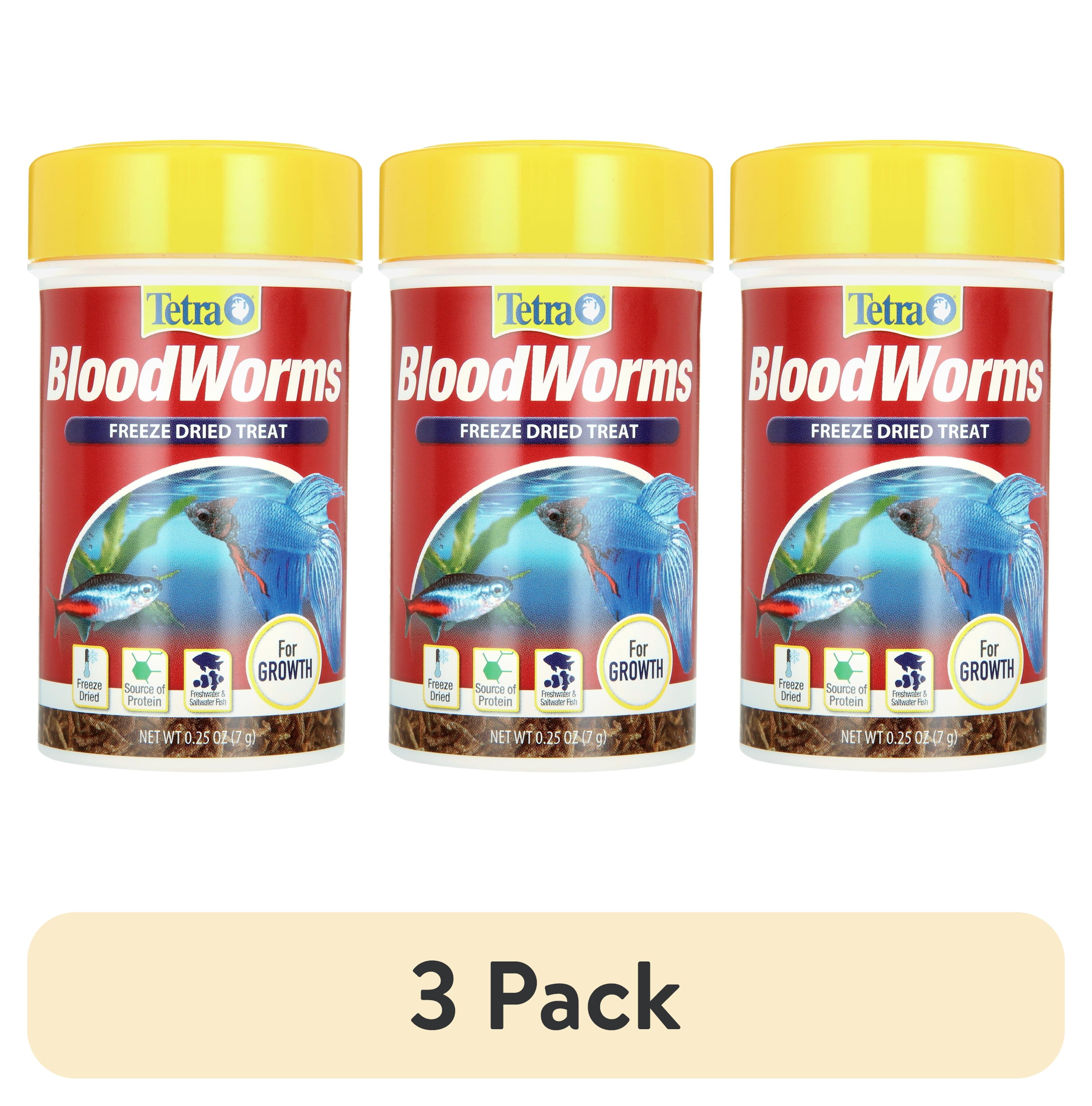 (3 pack) Tetra 0.25 oz Tetra Bloodworms Freeze-Dried Fish Food