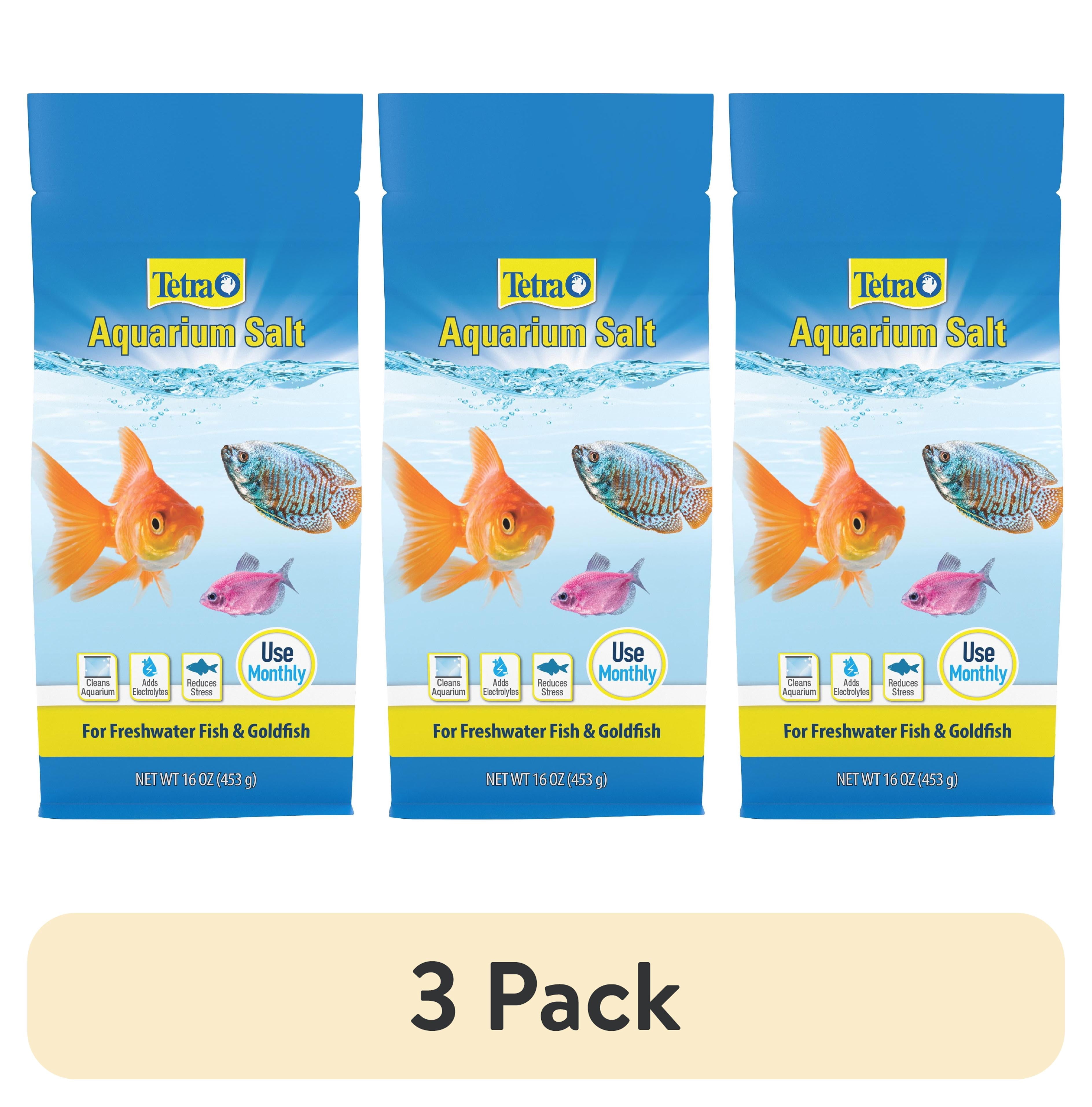 (3 pack) Tetra Aquarium Salt for Freshwater Fish Tanks, Salt for Tropical and Goldfish Aquariums, 16 oz