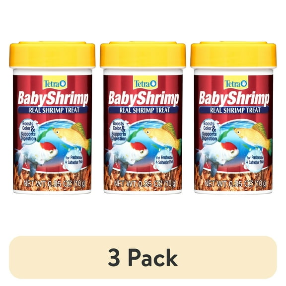 (3 pack) Tetra BabyShrimp, Natural Shrimp Treat For Aquarium Fish, 0.35 oz.