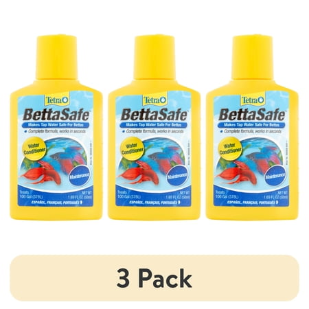 (3 pack) Tetra BettaSafe Aquarium Water Conditioner for Bettas, 1.69 oz