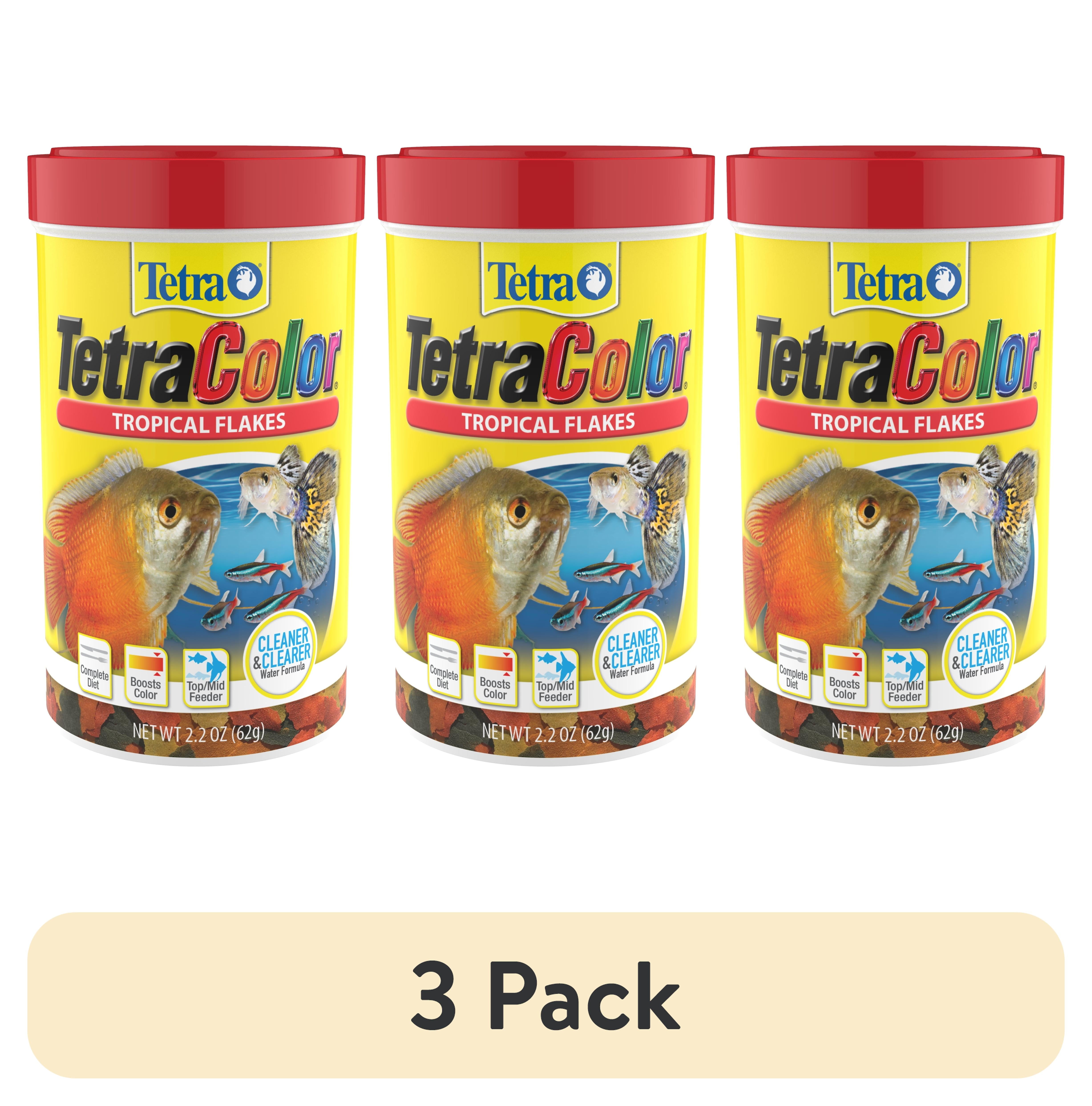 (3 pack) Tetra Color Tropical Flakes Fish Food, Clear Water Advanced Formula, 2.2 oz.
