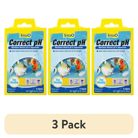(3 pack) Tetra Correct pH Tablets Aquarium Water Treatment, Maintains Neutral pH, 8 Count