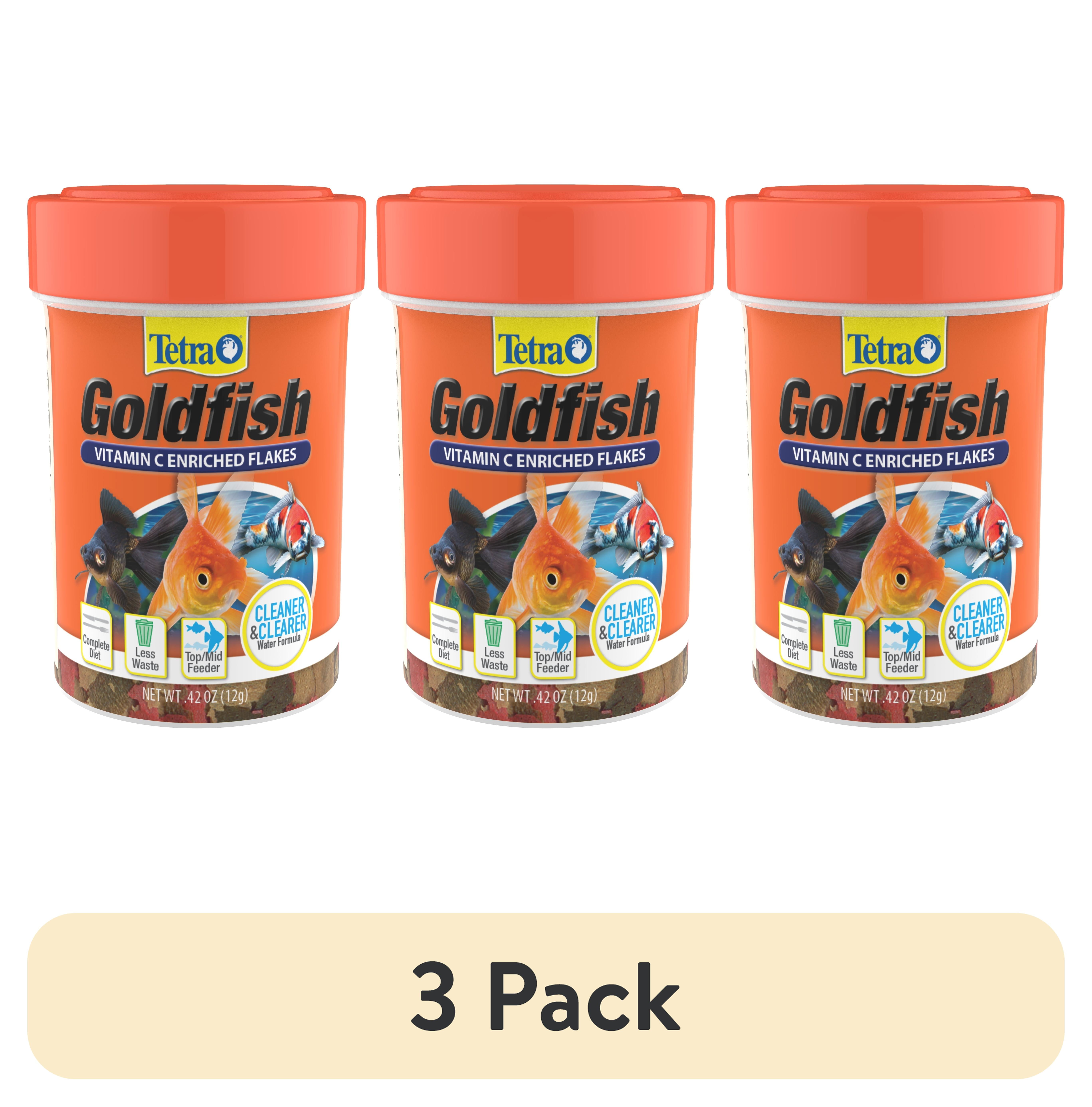 (3 pack) Tetra Goldfish Flakes, Balanced Diet Fish Food, Clear Water Formula, .42 oz.