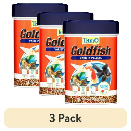 (3 pack) Tetra Goldfish Variety Floating Pellets Fish Food, 1.87 oz.