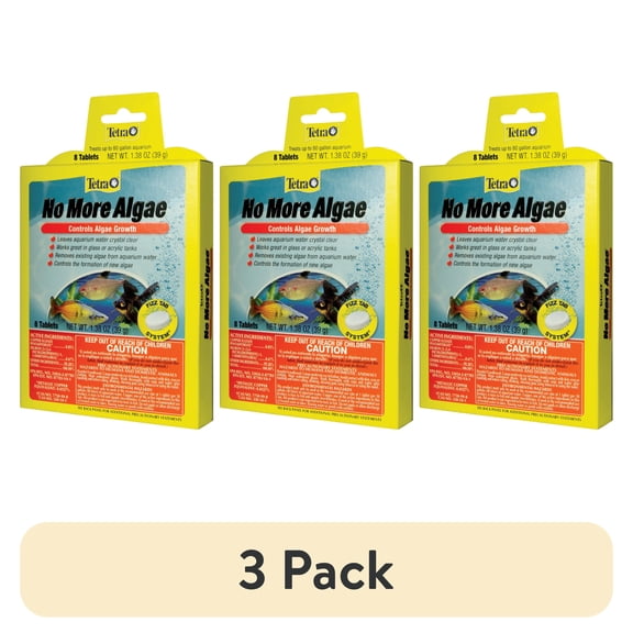 (3 pack) Tetra No More Algae Tablets, Controls Algae in Aquariums, 8 Count