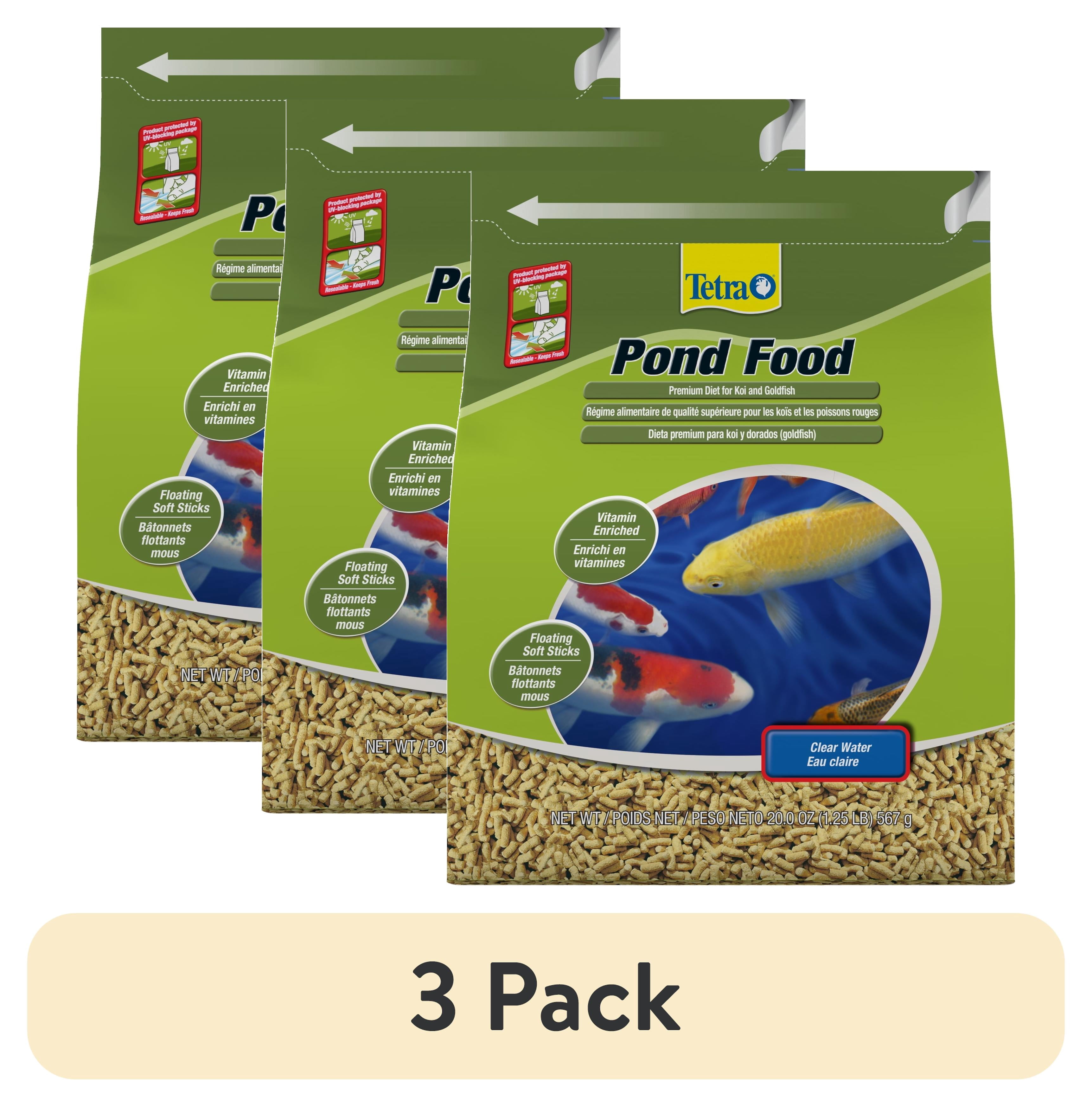 (3 pack) Tetra Pond Fish Food Premium Sticks Diet for Koi and Goldfish, 1.25 lbs