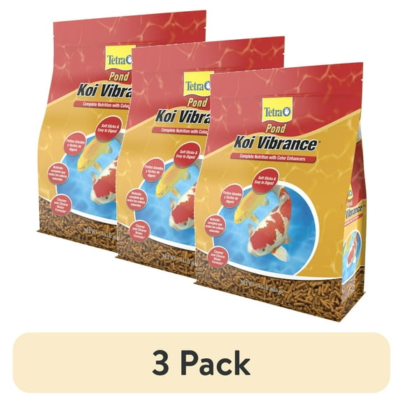 (3 pack) Tetra Pond Koi Vibrance Color Enhancing Floating Pond Fish Food, 1.43 lb