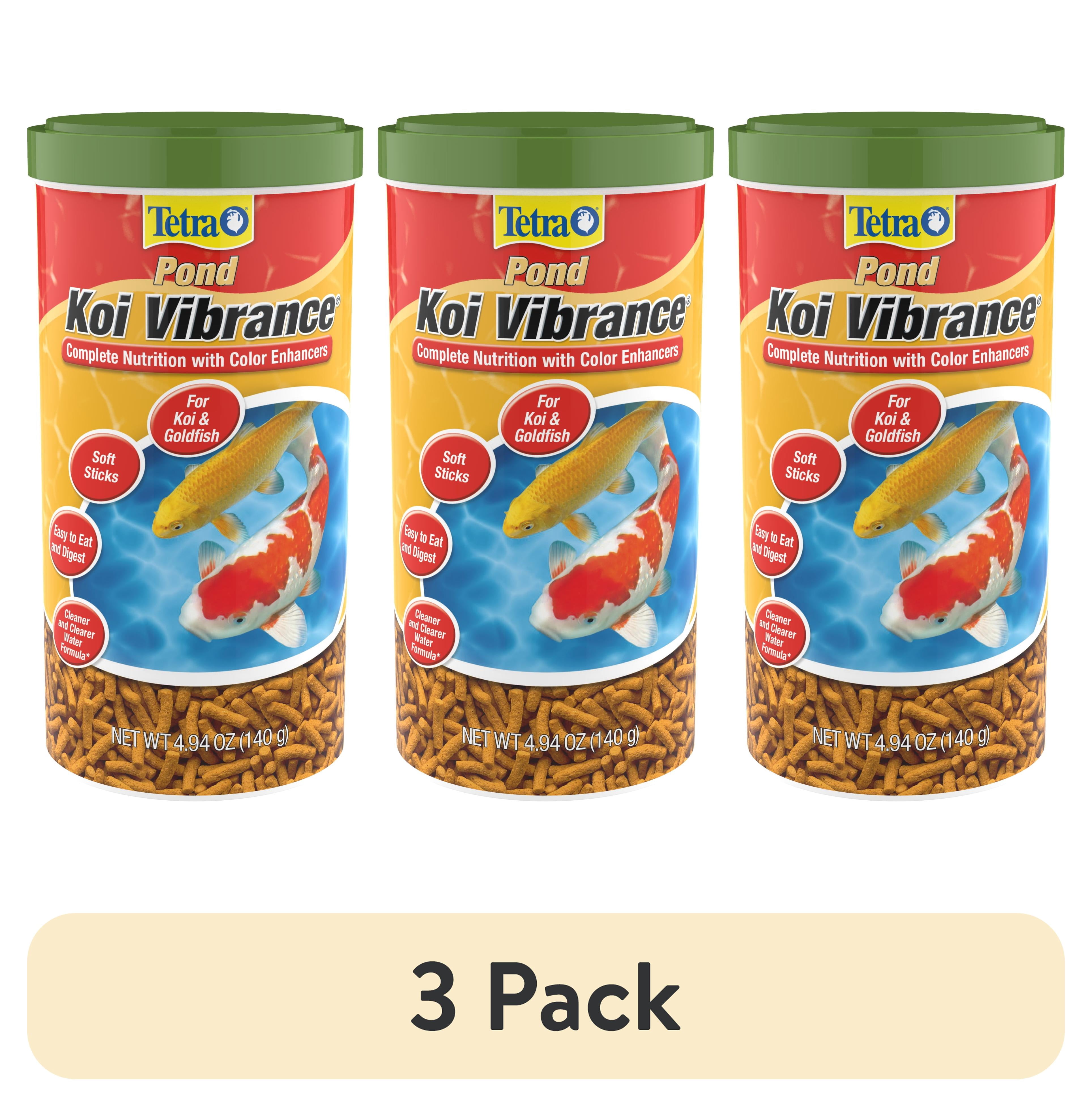 (3 pack) Tetra Pond Koi Vibrance Color Enhancing Floating Pond Fish Food, 4.94 oz