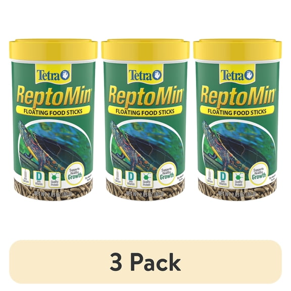 (3 pack) Tetra ReptoMin Floating Food Sticks, Soft Stick Food Formulated for Aquatic Turtles, 2.83 oz