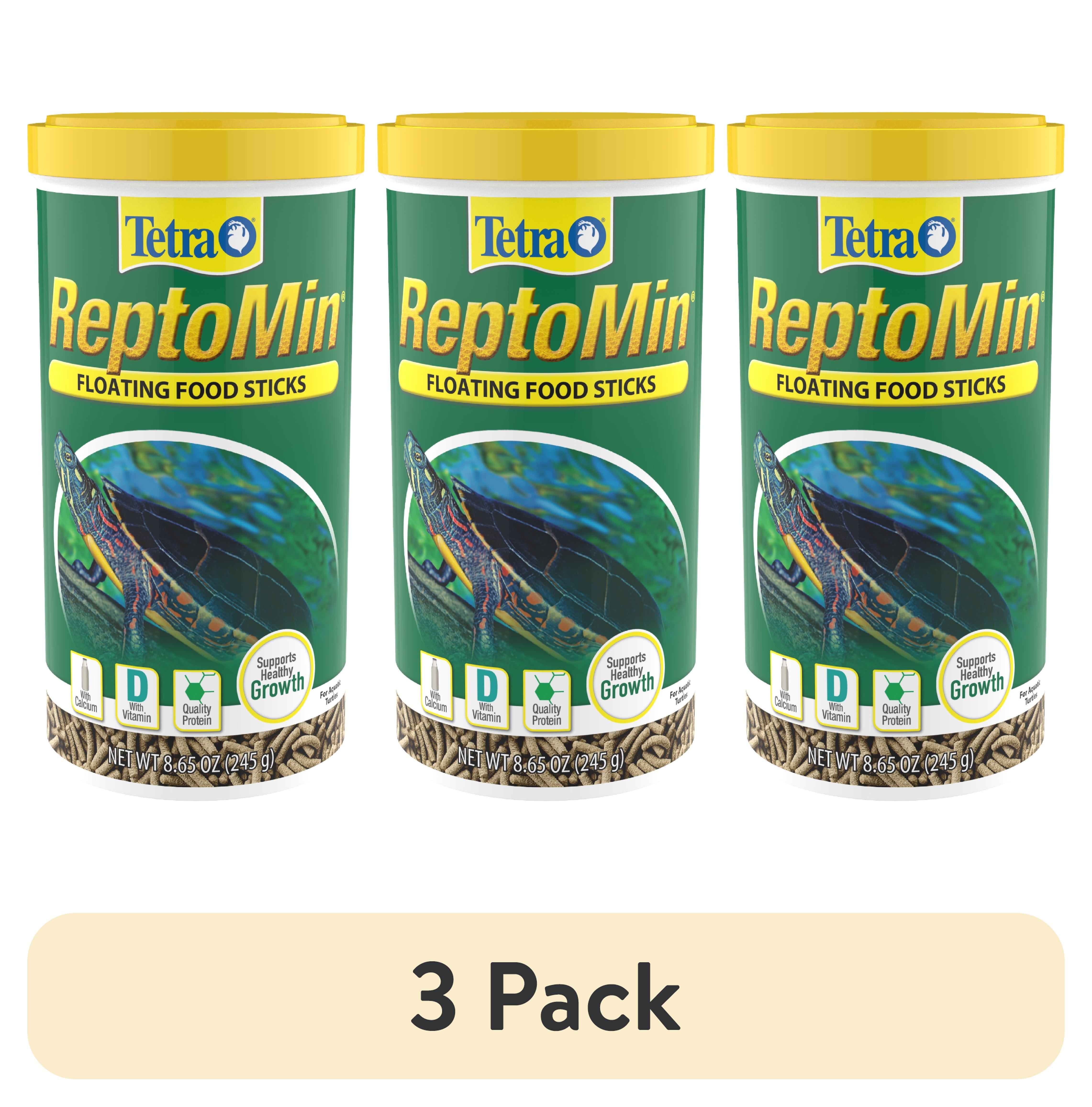 (3 pack) Tetra ReptoMin Floating Food Sticks for Aquatic Turtles, Newts and Frogs, 8.65 oz.