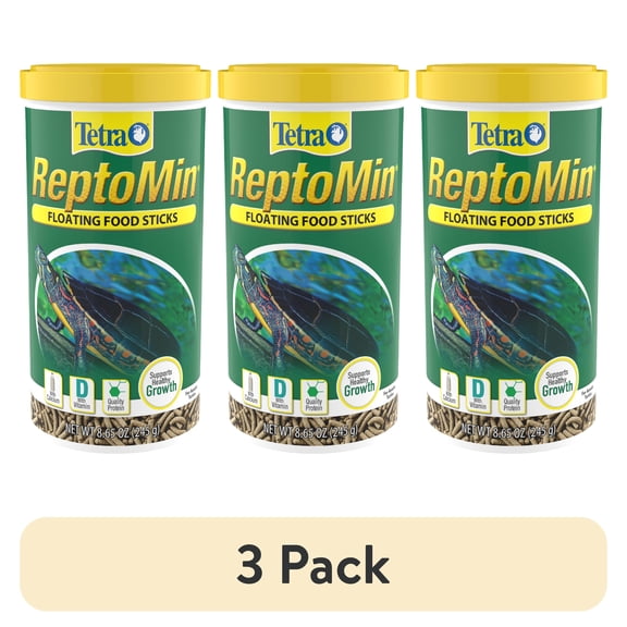 (3 pack) Tetra ReptoMin Floating Food Sticks for Aquatic Turtles, Newts and Frogs, 8.65 oz.