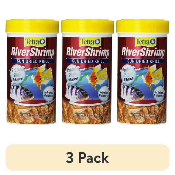 (3 pack) Tetra River Shrimp, Natural Shrimp Treat for Aquarium Fish, 0.92 oz.
