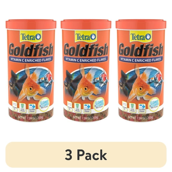 (3 pack) Tetra TetraFin Goldfish Flakes, Balanced Diet Fish Food, 7.06 oz.