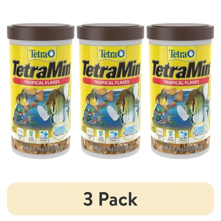 (3 pack) Tetra TetraMin Tropical Flakes Fish Food 3.53 oz