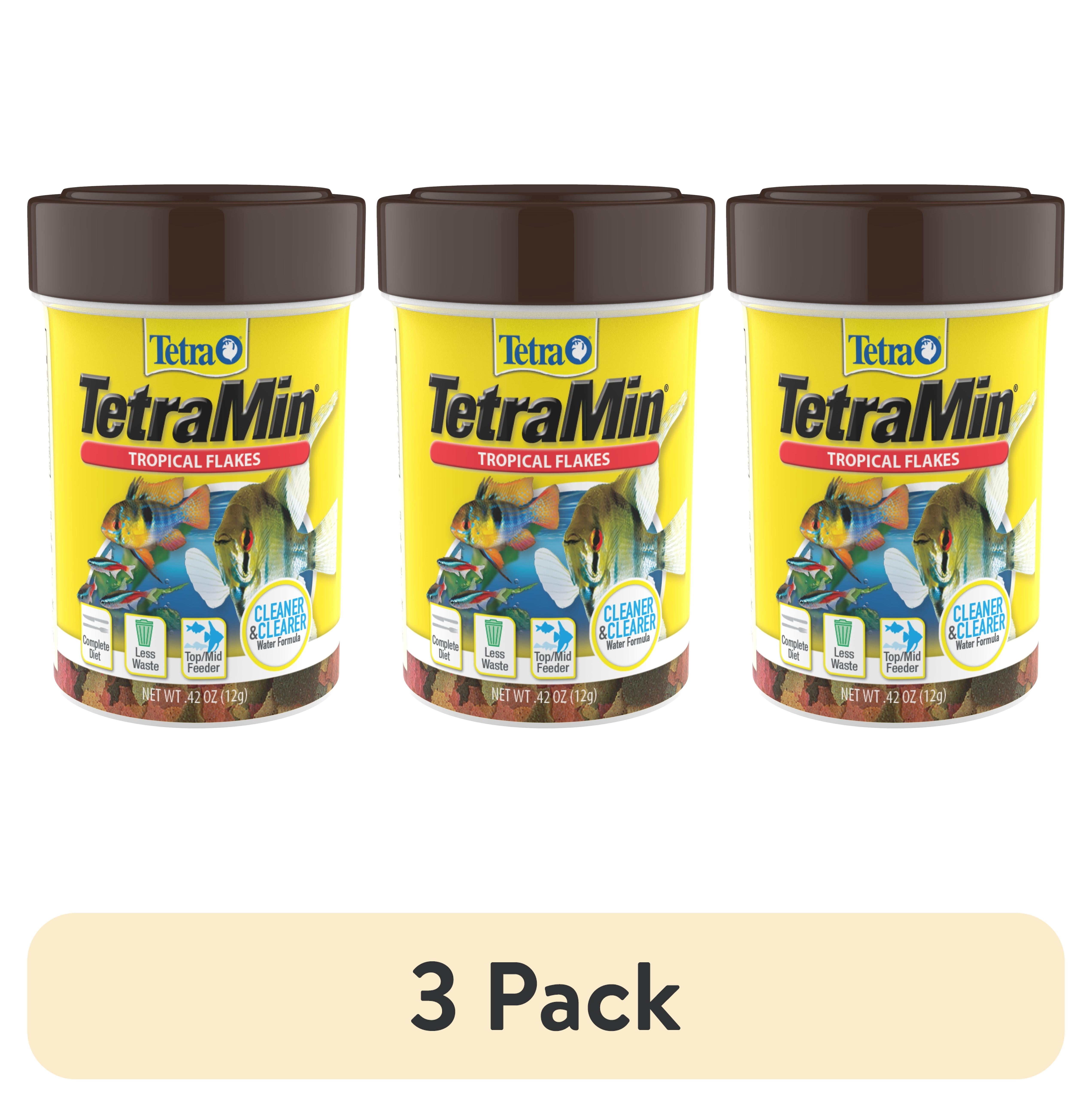 (3 pack) Tetra TetraMin Tropical Flakes, Nutritionally Balanced Fish Food, 0.42 oz.