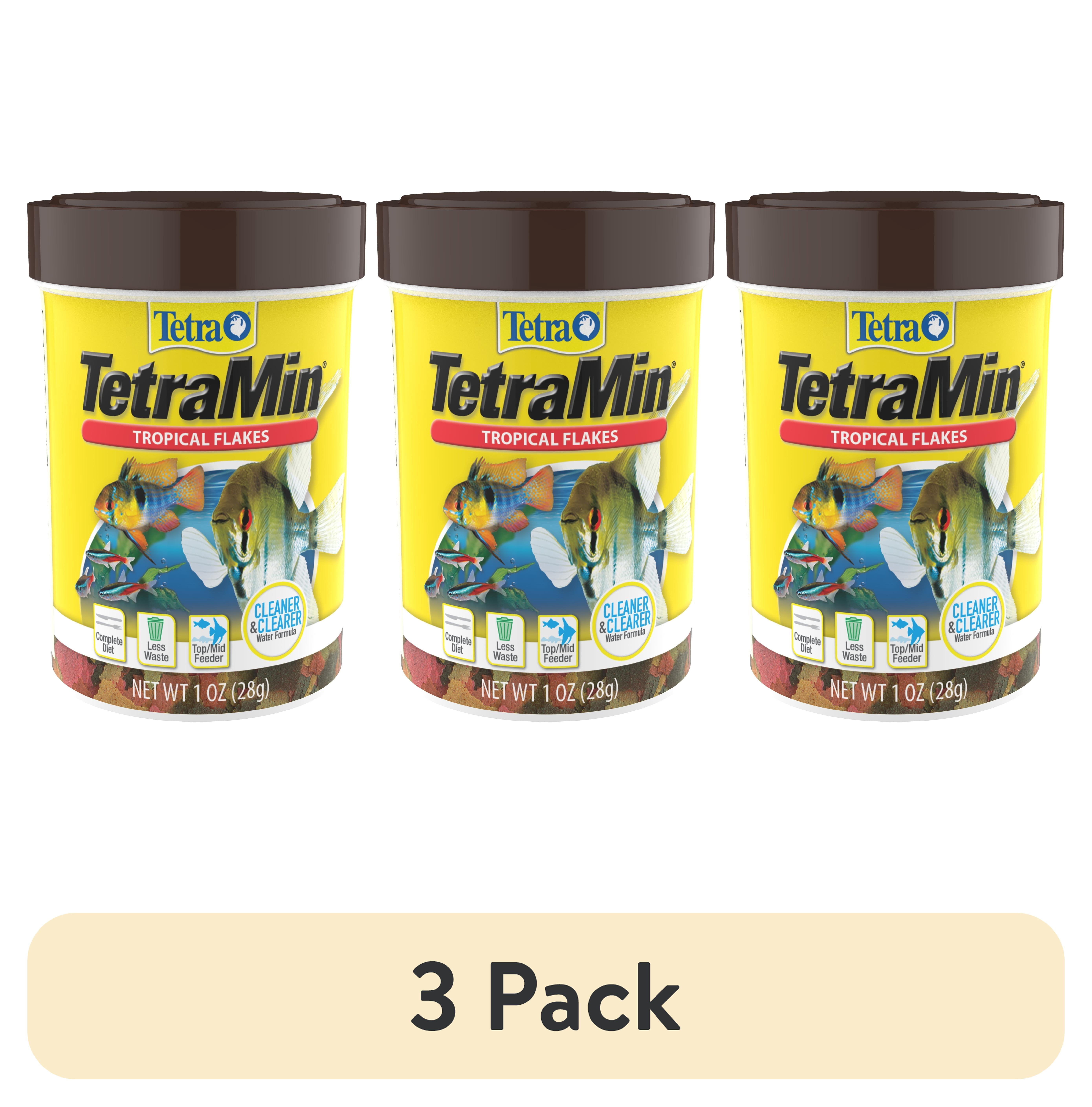 (3 pack) Tetra TetraMin Tropical Flakes Nutritionally Balanced Fish Food, 1 oz.