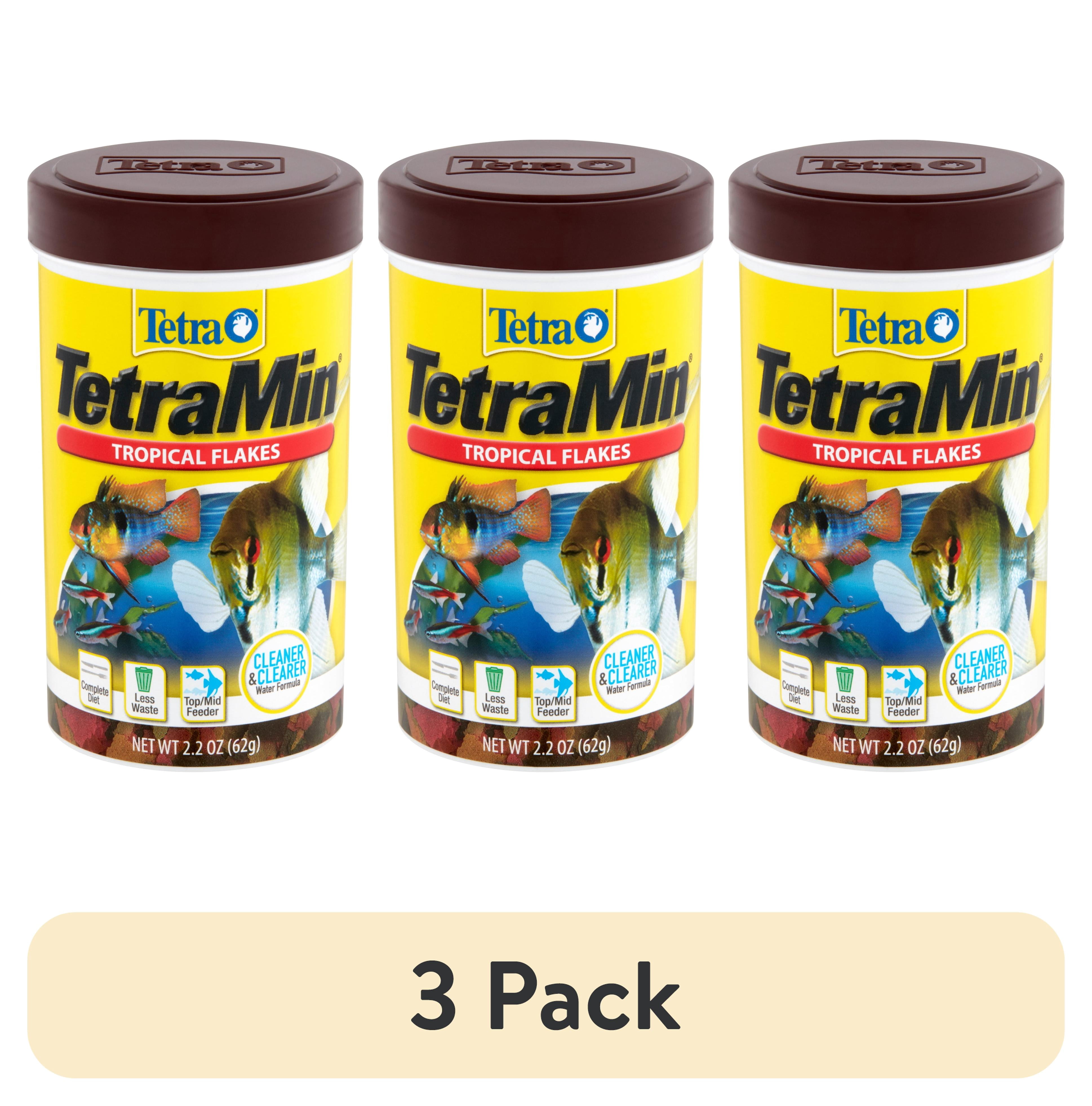 (3 pack) Tetra TetraMin Tropical Flakes, Nutritionally Balanced Fish Food, 2.2 oz.