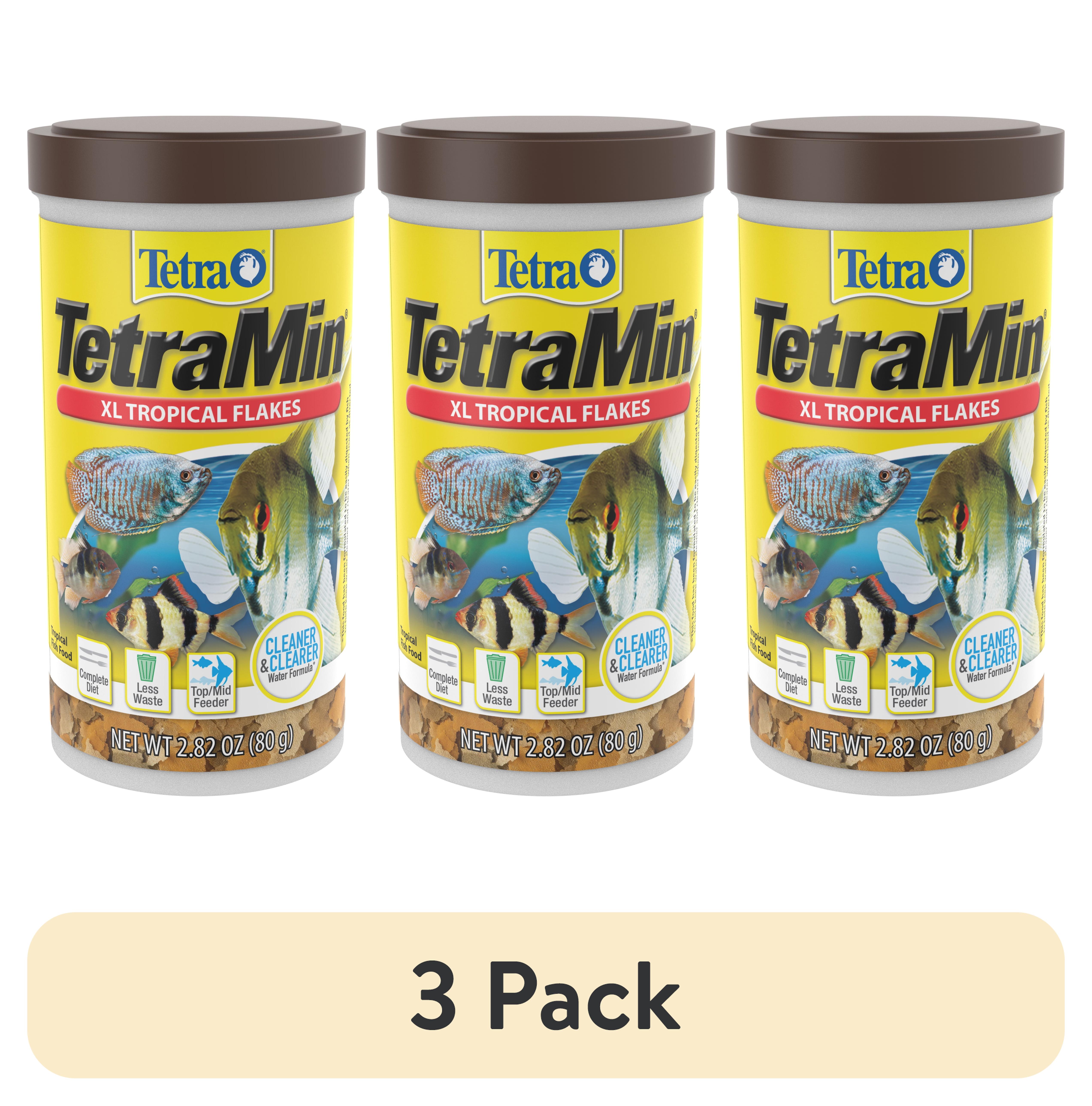 (3 pack) Tetra TetraMin XL Tropical Flakes, Nutritionally Balanced Fish Food, 2.82 oz