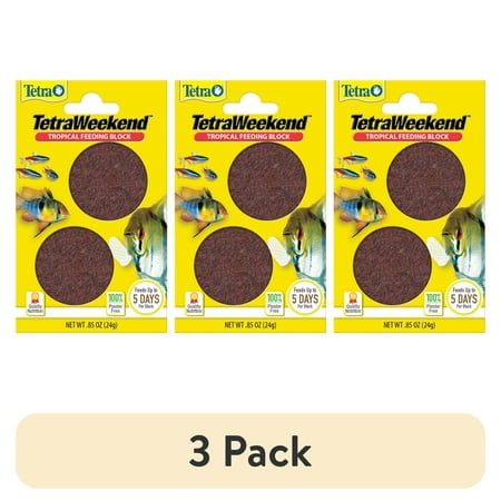 (3 pack) Tetra Weekend Tropical Feeding Block, Feeds Fish up to 5 Days, 0.85 oz.