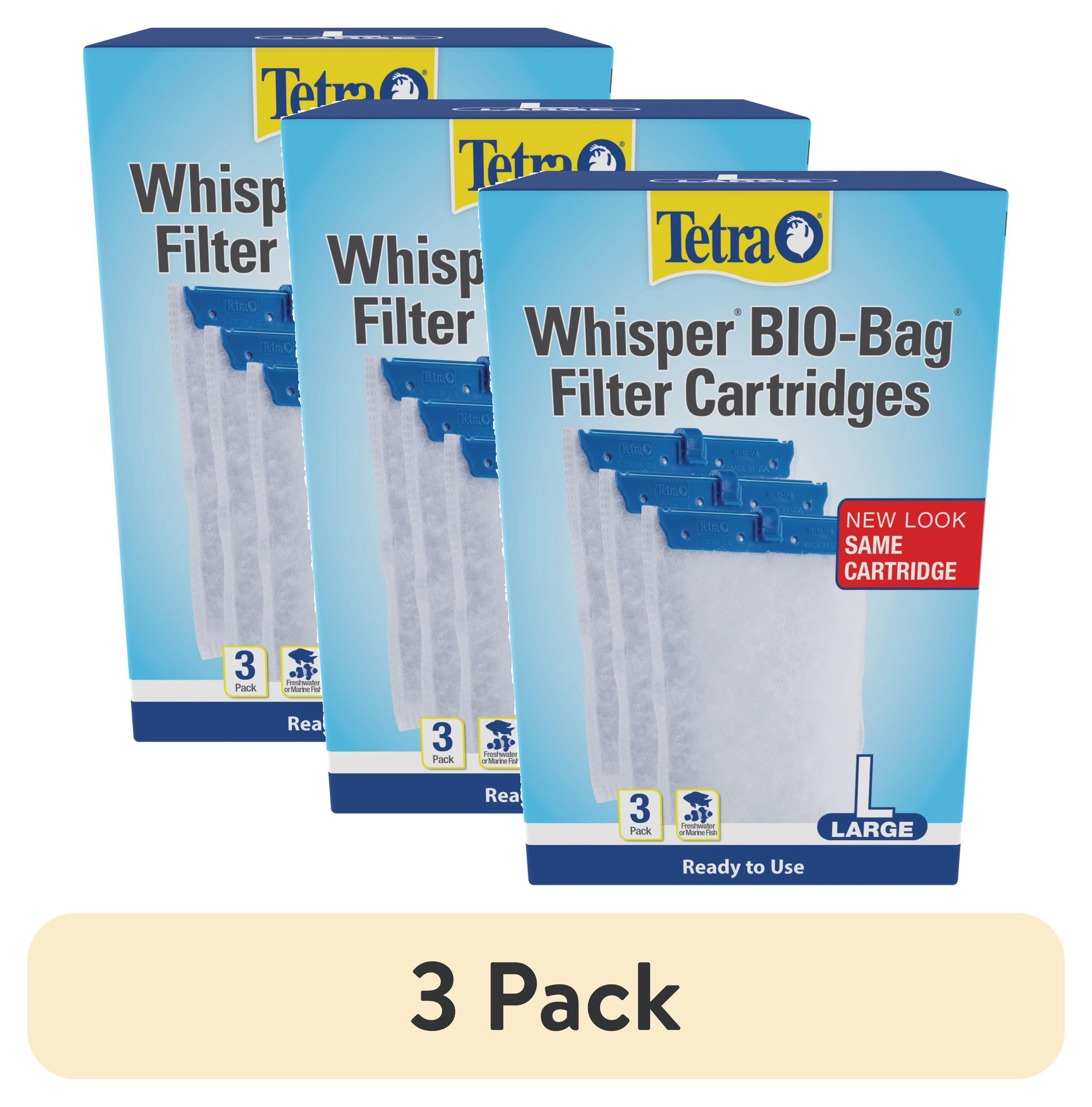 (3 pack) Tetra Whisper Bio-Bag Ready-to-Use Disposable Filter Cartridges for Aquariums, Large, 3 Count
