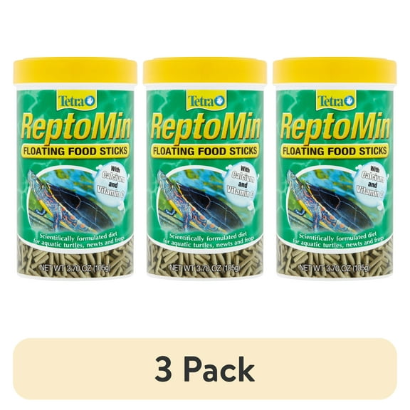 (3 pack) TetraFauna ReptoMin Floating Food Sticks for Reptiles, 3.7-Ounce