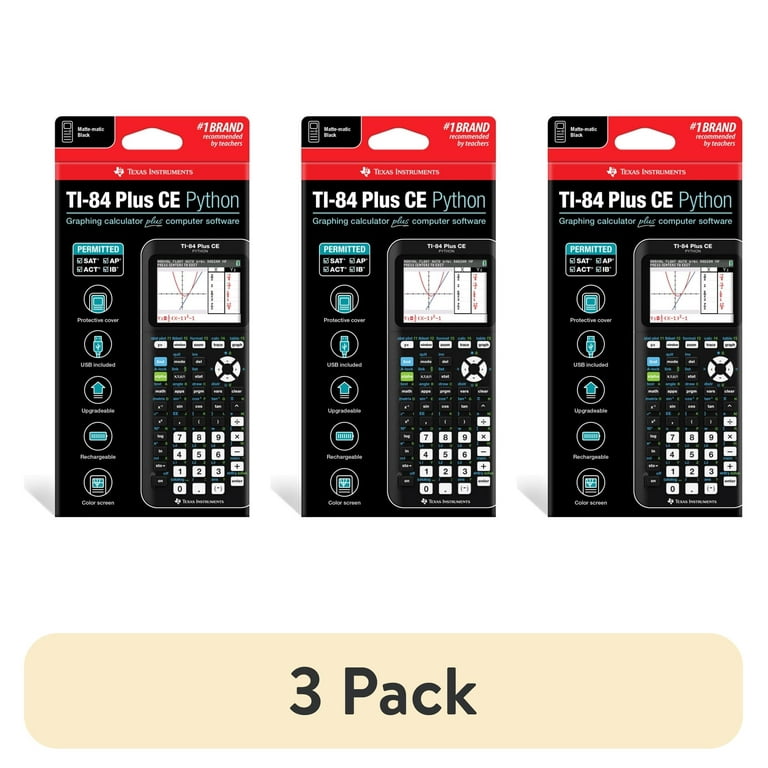 3 pack) Texas Instruments TI-84 Plus CE Python Graphing Calculator