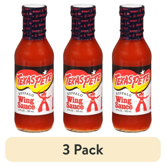 (3 pack) Texas Pete Buffalo Wing Sauce, 12 fl oz